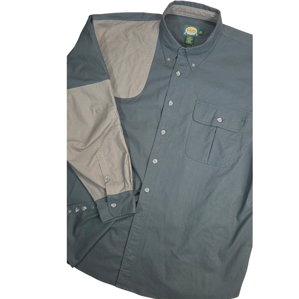 Cabelas Heavy Duty Hunting Field Canvas Shirt Men 3XL Tall NWT Shooting Patches